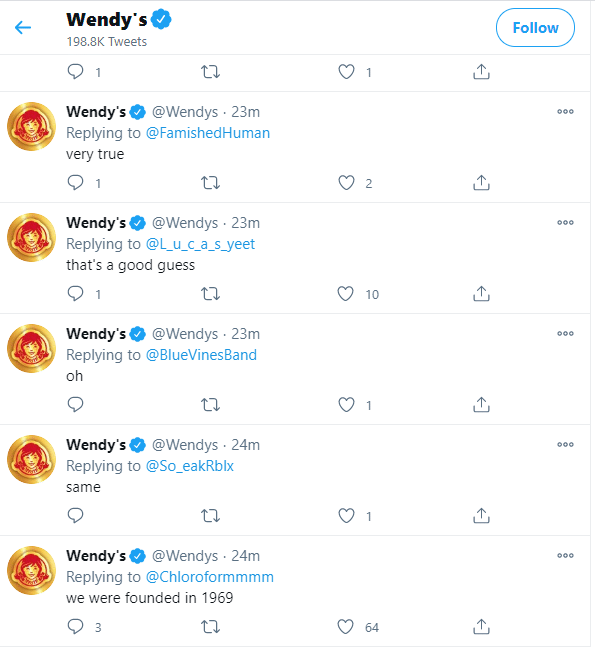 Wendy's fast food Twitter